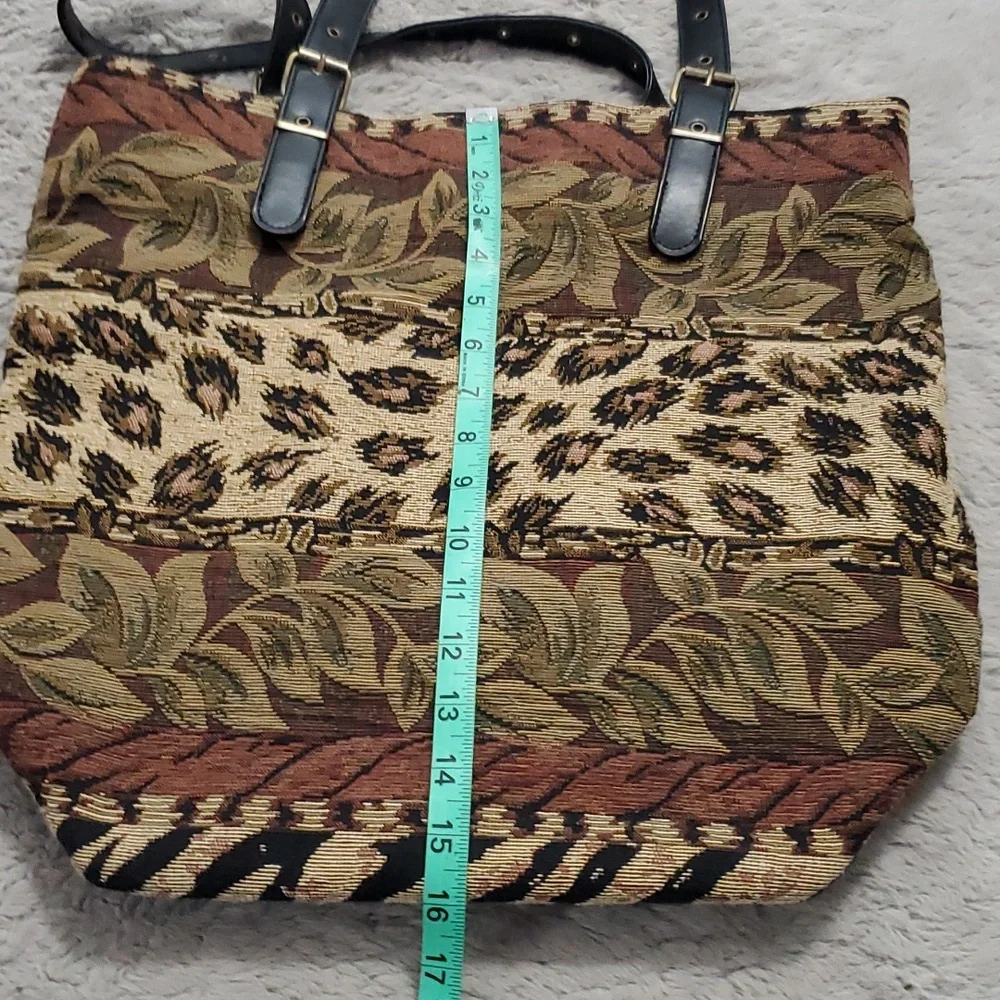 Vintage Naturalizer leaves pattern large tote bag